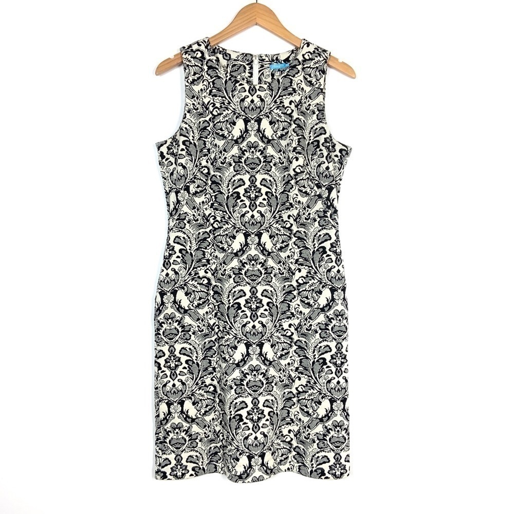 J McLaughlin Sleeveless Jacquard Sheath Dress Med